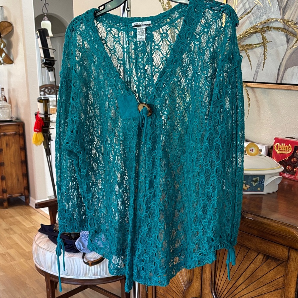 Teal Lace Women’s Cardigan